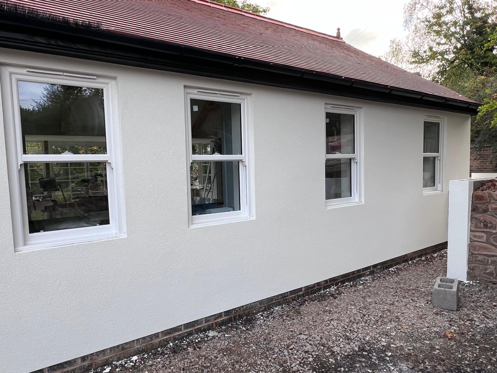 Kitchen extension finished in textured silicone render
